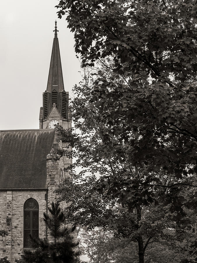 Stone Chapel - Black and White Photograph by Allin Sorenson