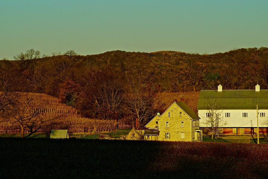 Stone Farm House and Fall Color Mountain Photograph by Blair Seitz ...