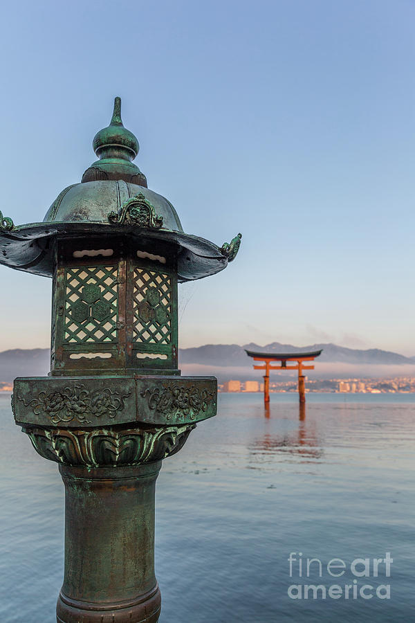 Stone Lantern of the Itsukushima Shrine Photograph by Karen Jorstad