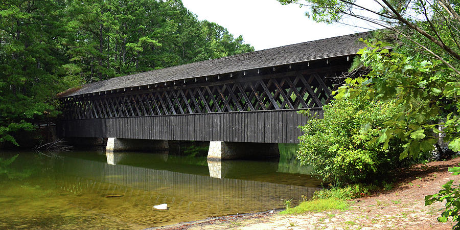  Stone Mountain Covered Bridge Panorama View Photograph by Jerry Griffin