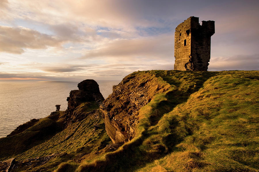 Stone Ruins On Rocky Coastal Cliffs Photograph by George Karbus Photography