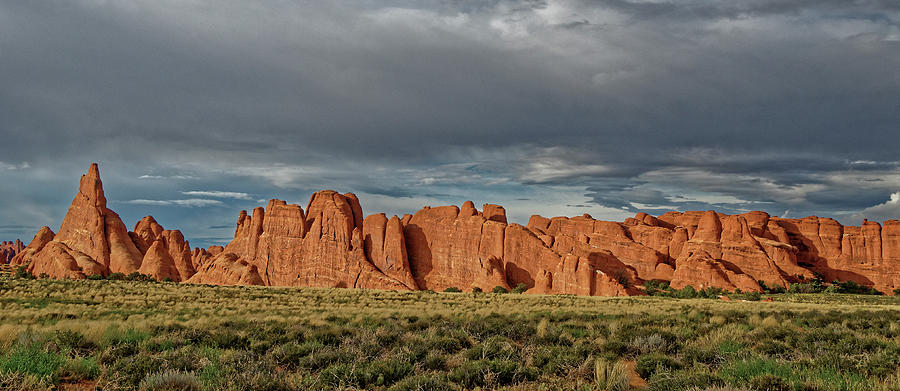 Stone Skyline -- Sandstone Rock Formations in Arches National Park, Utah Photograph by Darin Volpe