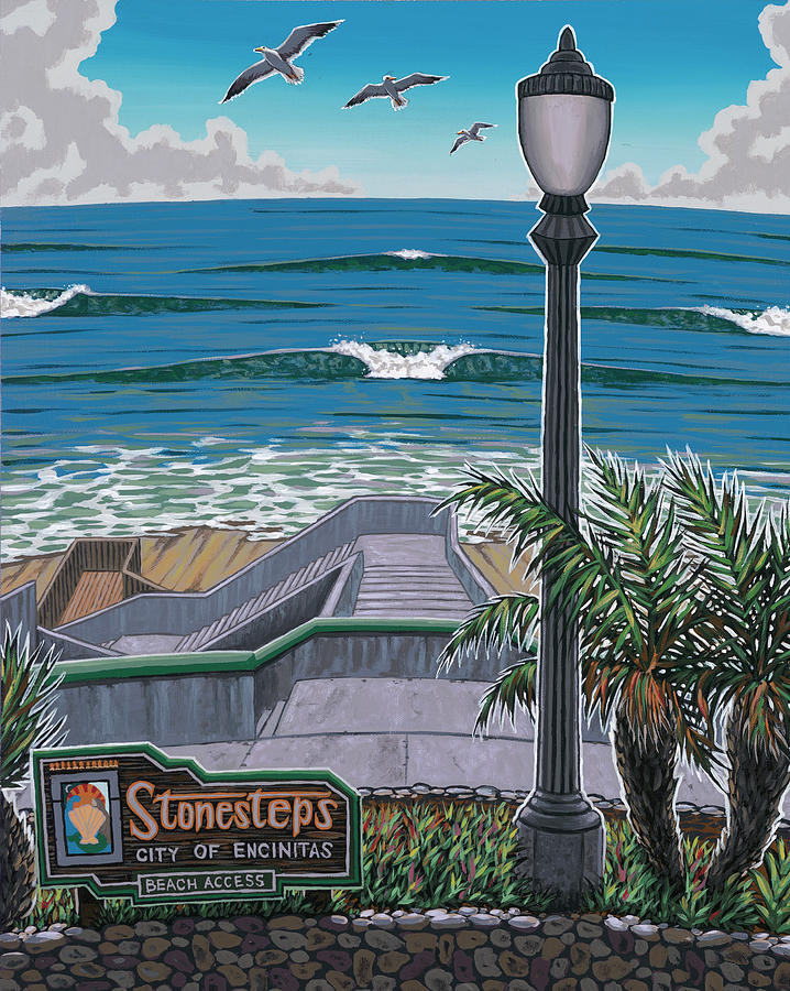Summer Painting - Stone Steps by Palmer Artworks