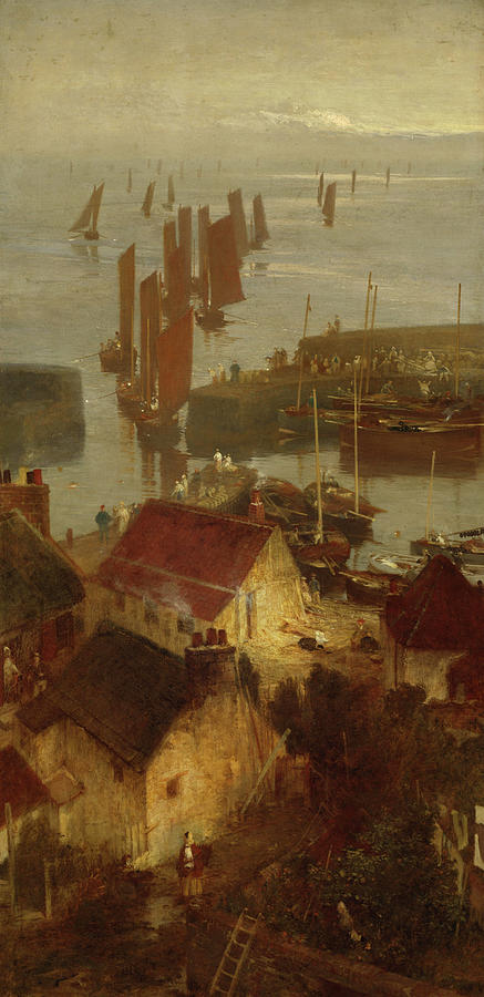 Boat Painting - Stonehaven Harbour by William Fettes Douglas