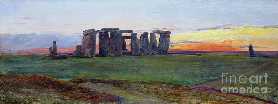John William Inchbold Painting - Stonehenge, 1872 by John William Inchbold