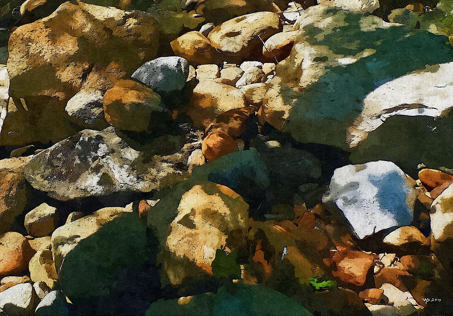stones at Scotland Dam Digital Art by Wolfgang Schweizer