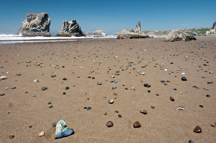 Stones On Bandon Beach Oregon Photograph by Marc Shandro