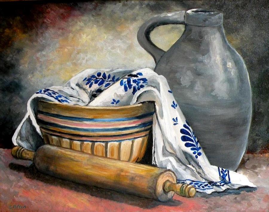 Stoneware Still Life Painting by Eileen Patten Oliver