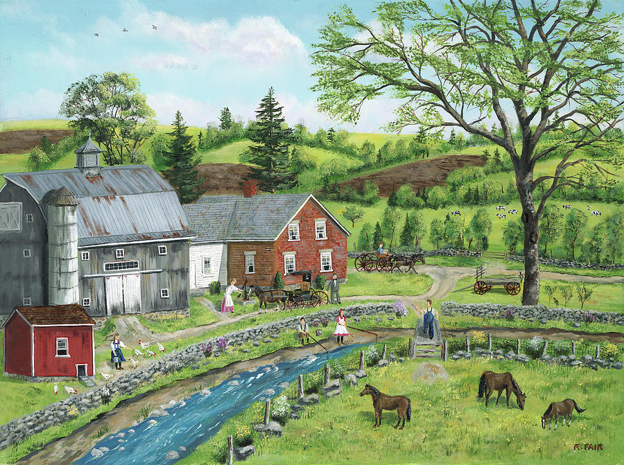 Animal Painting - Stoney Brook Farm by Bob Fair