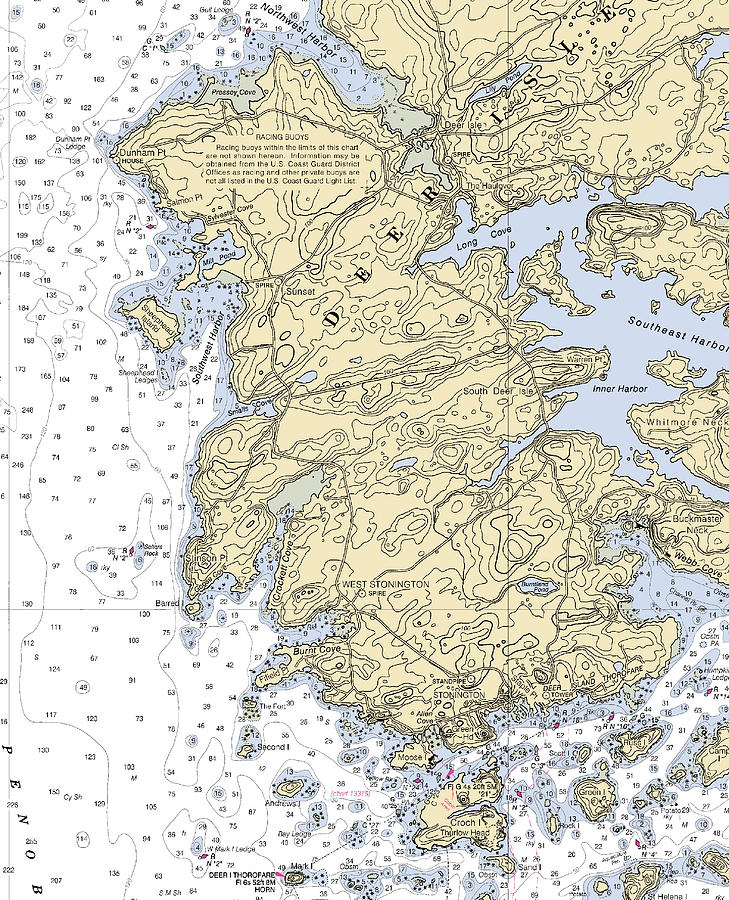 Stoningtonmaine Nautical Chart Mixed Media by Sea Koast Fine Art America