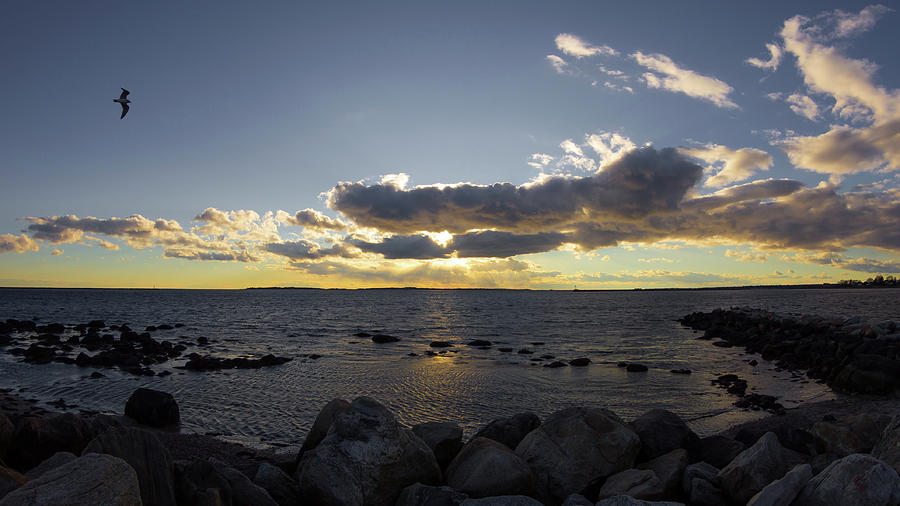 Stonington Point Cloudy Sunset 2019 Photograph by Kirkodd Photography Of New England