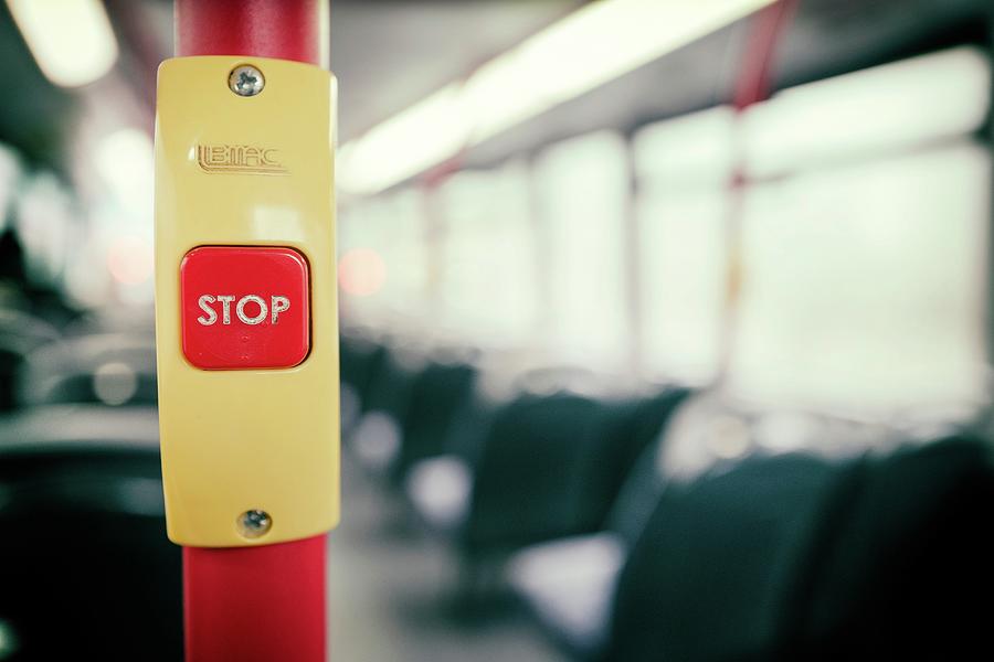 Stop Button In Bus Photograph by Lluis Real - Fine Art America