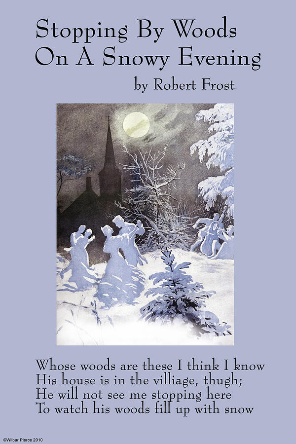 Stopping by Woods on a Snowy Evening Painting by Robert Frost | Fine ...