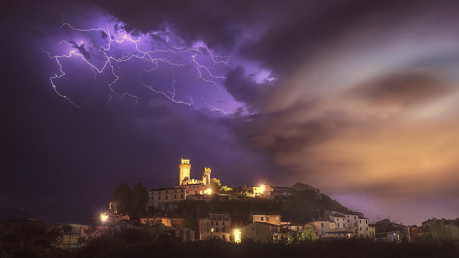 Castle Photograph - Storm Above The Castle (part 2) by Paolo Lazzarotti