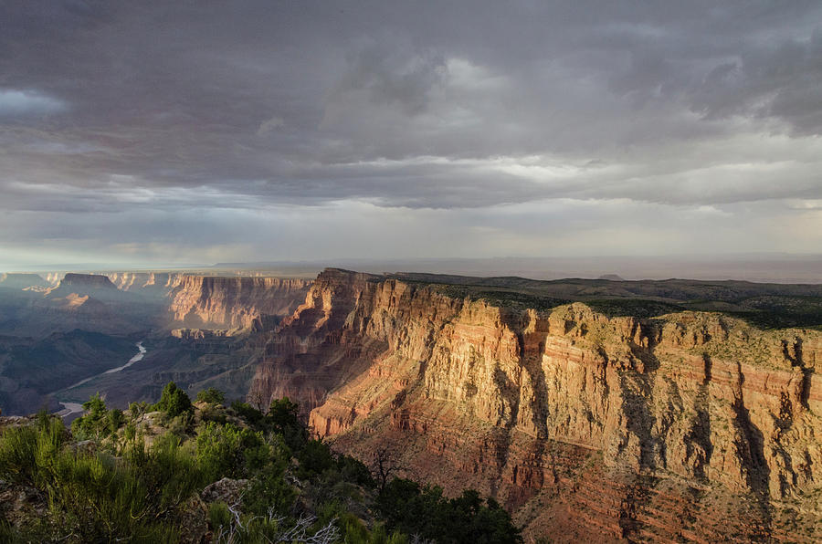 Storm and Light at the South Rim Photograph by Douglas Wielfaert