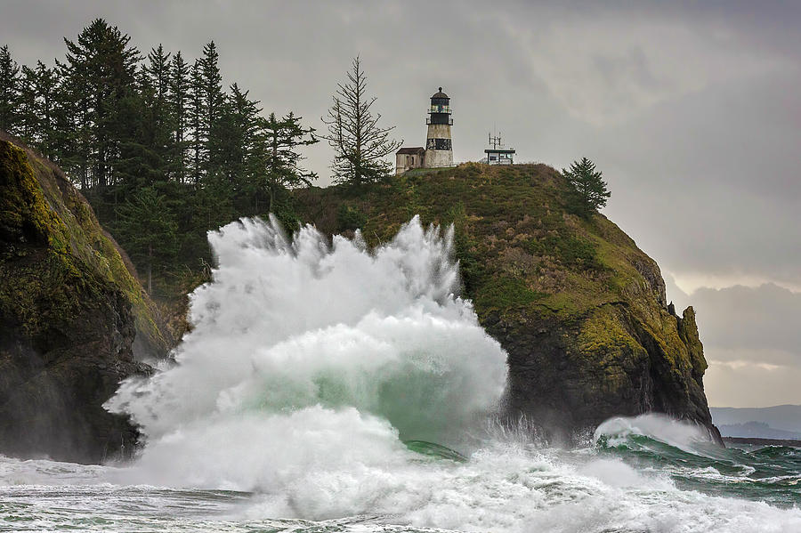 Storm at Cape Disappointment Photograph by Wes and Dotty Weber