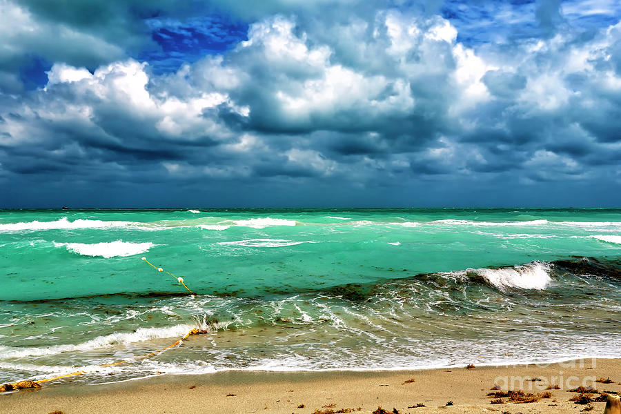 Miami Photograph - Storm Clouds at South Beach by John Rizzuto