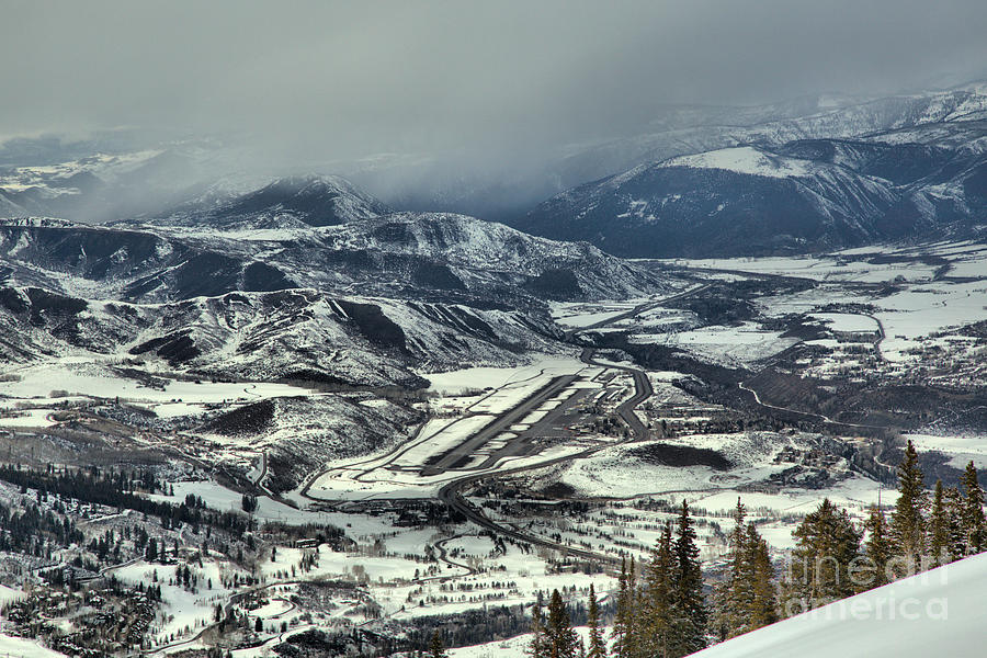 Colorado Rockies Photograph - Storm Clouds OVer Aspen Airport by Adam Jewell