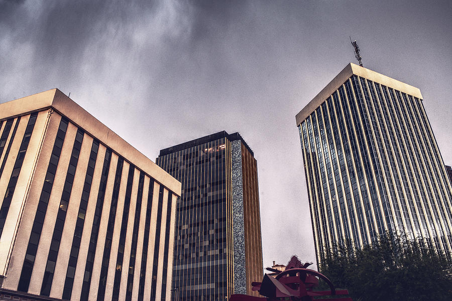 Storm Clouds over downtown Tucson, Arizona buildings Photograph by Chance Kafka