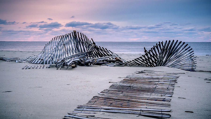 storm fence sunrise by Steve Stanger storm fence sunrise by Steve Stanger