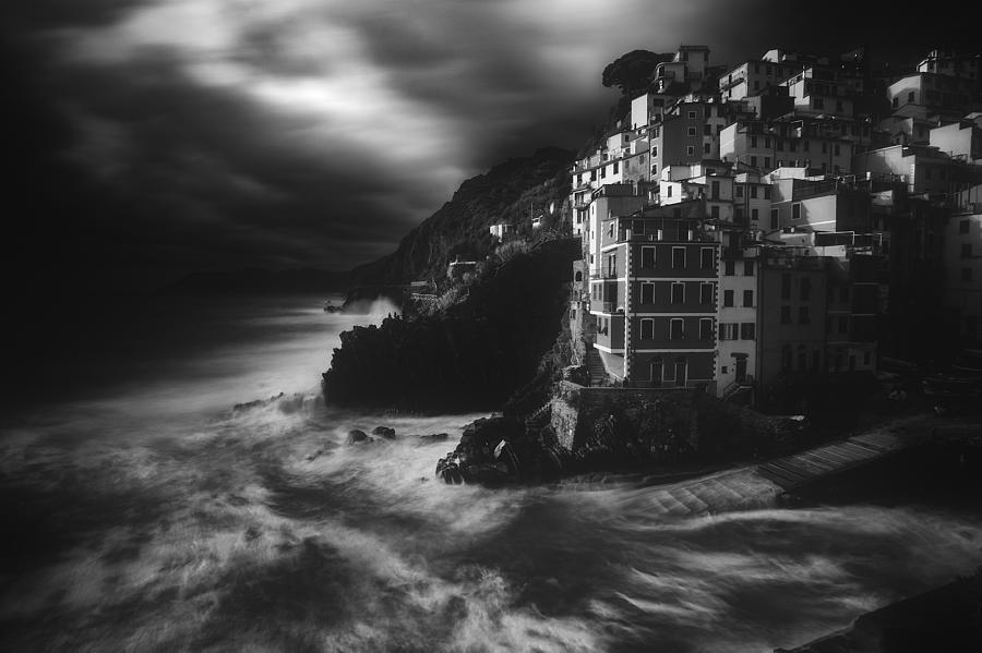 Seagull Photograph - Storm In Riomaggiore by Paolo Lazzarotti