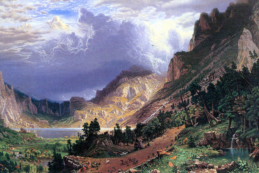 Storm in the Rockies, Mt. Rosalie Painting by Albert Bierstadt
