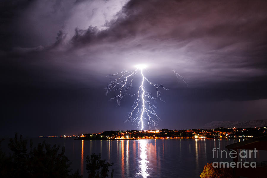 Flare Photograph - Storm On The Coast Of Adriatic Croatia by Janjar Flare Photograph - Storm On The Coast Of Adriatic Croatia by Janjar