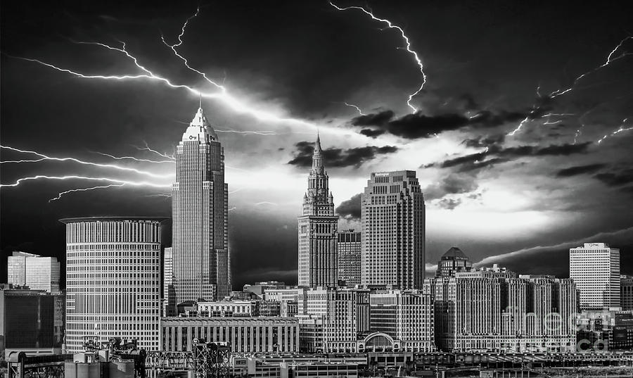 Storm Over Cleveland Photograph by Joseph Miko