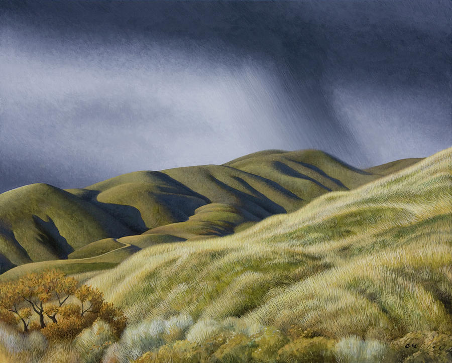 Storm over Red Butte Painting by Chris Miles