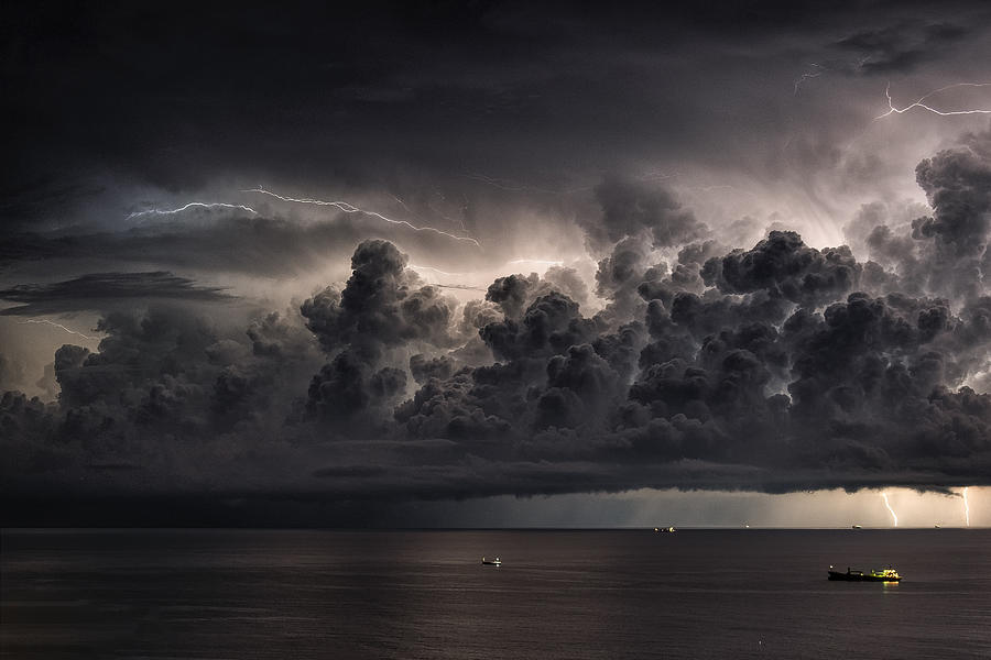 Storm Photograph - Storm Over The Mediterranean Sea by Roberto Zanleone