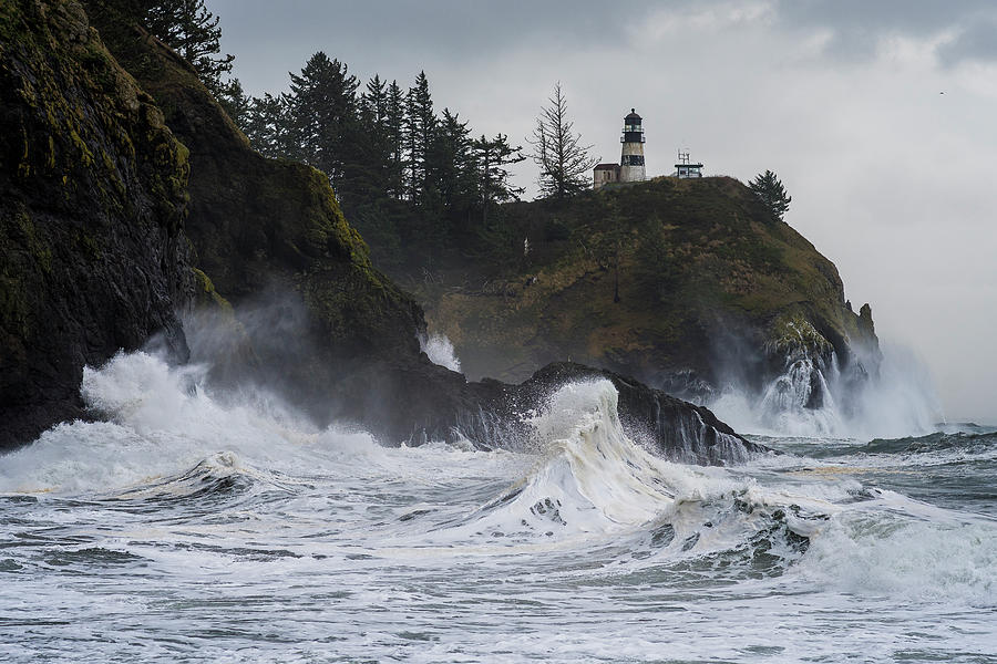Storm Surf Cape Disappointment Photograph by Robert Potts