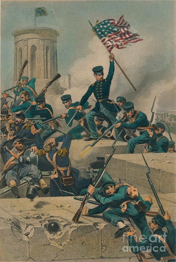Storming Of Chapultepec, 1877 Drawing by Print Collector