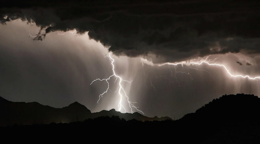 Storms Over the Sierrita Mountains Photograph by Elaine Malott