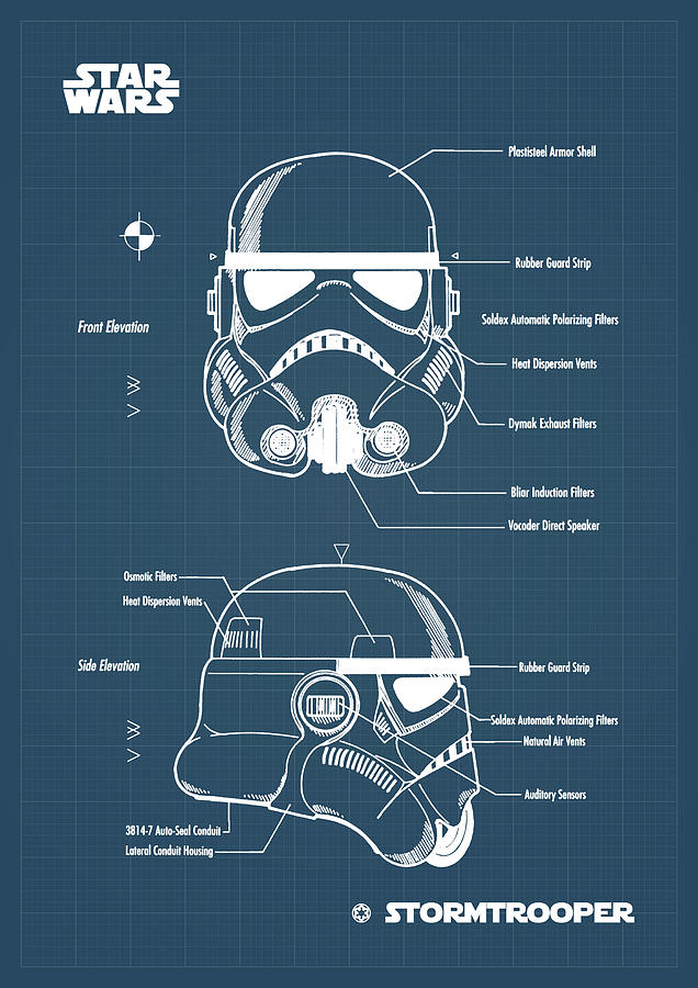Star Wars Digital Art - STORMTROOPER blueprint by Dennson Creative