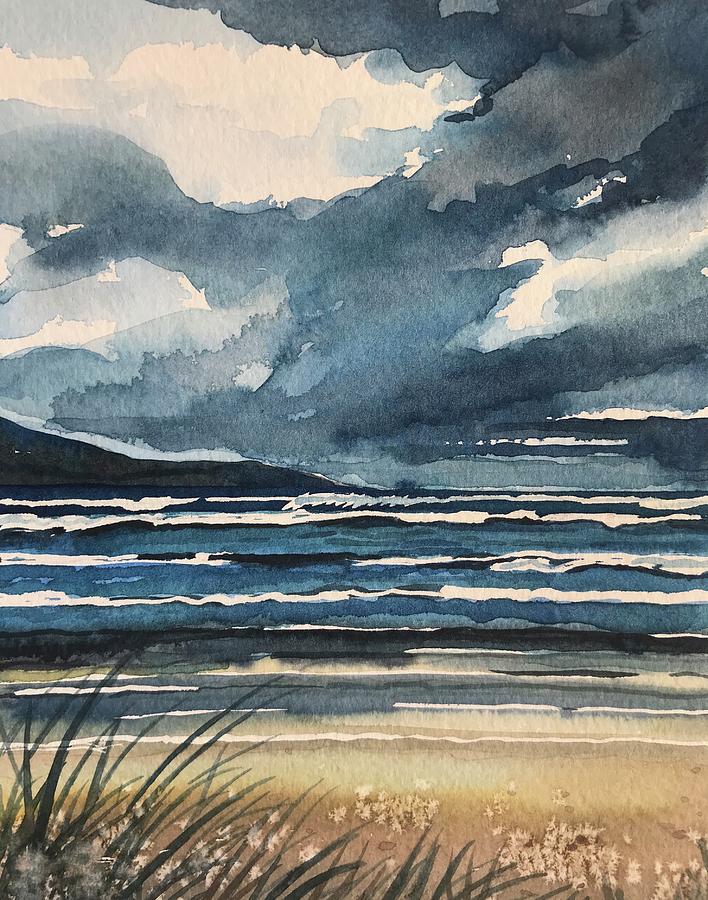 Stormy Beach Carmel. Painting