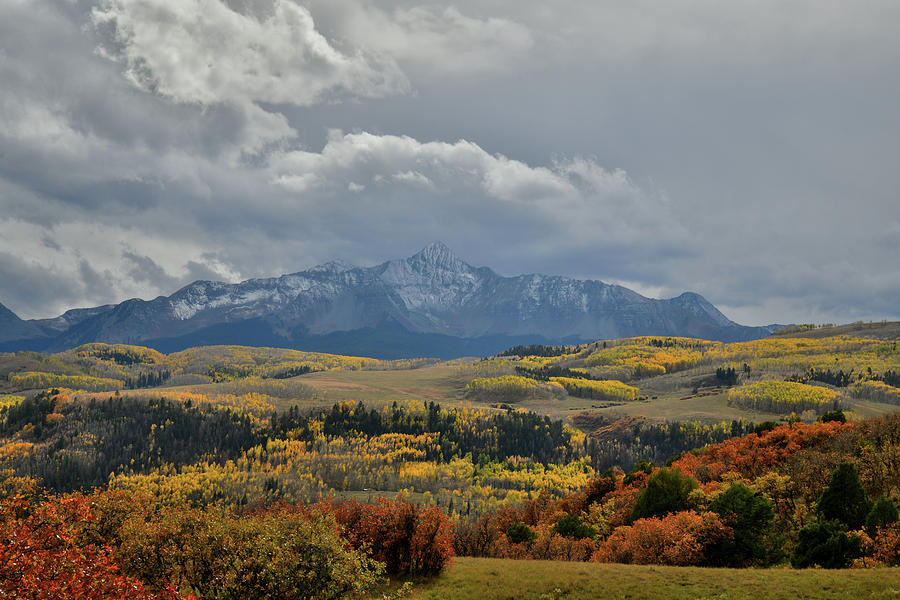 Stormy Mountains and Fall Colors over Telluride Photograph by Ray Mathis