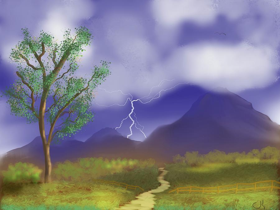 Mountain Digital Art - Stormy Path by Chance Kafka
