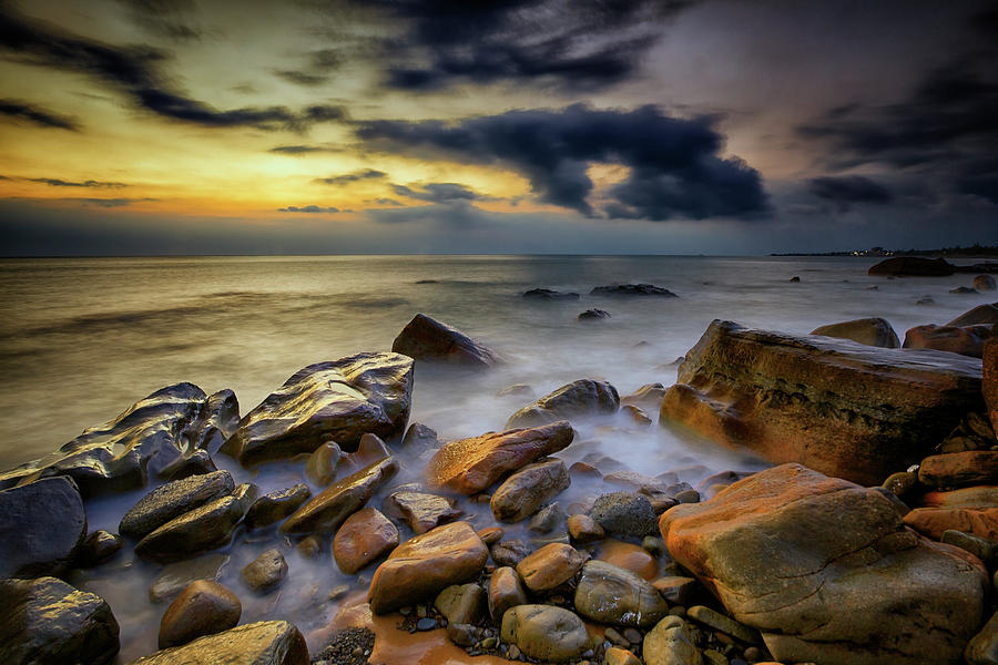 Stormy Rocky Shore Photograph by Sunrise@dawn Photography