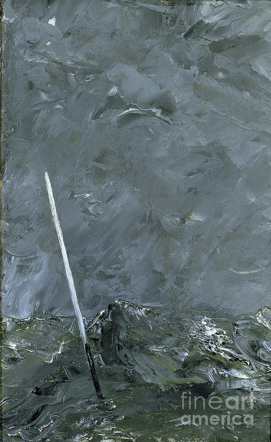 Nature Painting - Stormy Sea Buoy Without Top Mark, 1892 by August Johan Strindberg