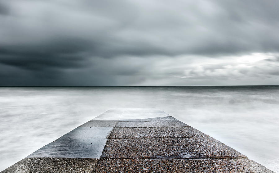 Stormy Sea Jetty Photograph by Simonmasters