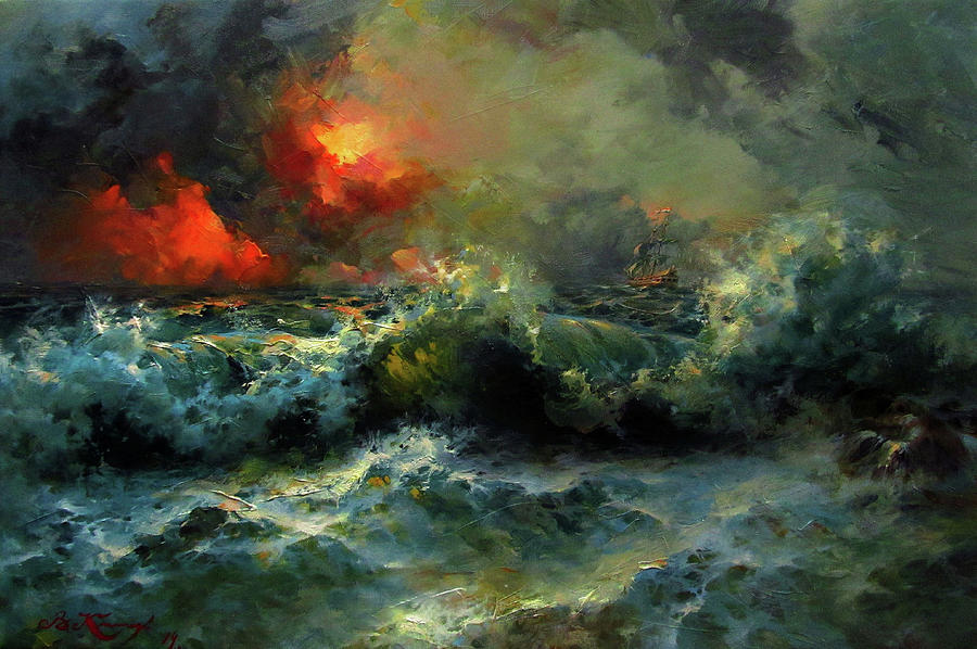 Stormy Sea Painting
