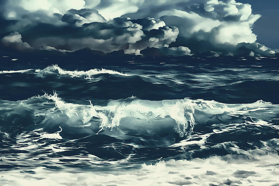 Stormy Sea Waves Reacfn Digital Art By Gxp Design