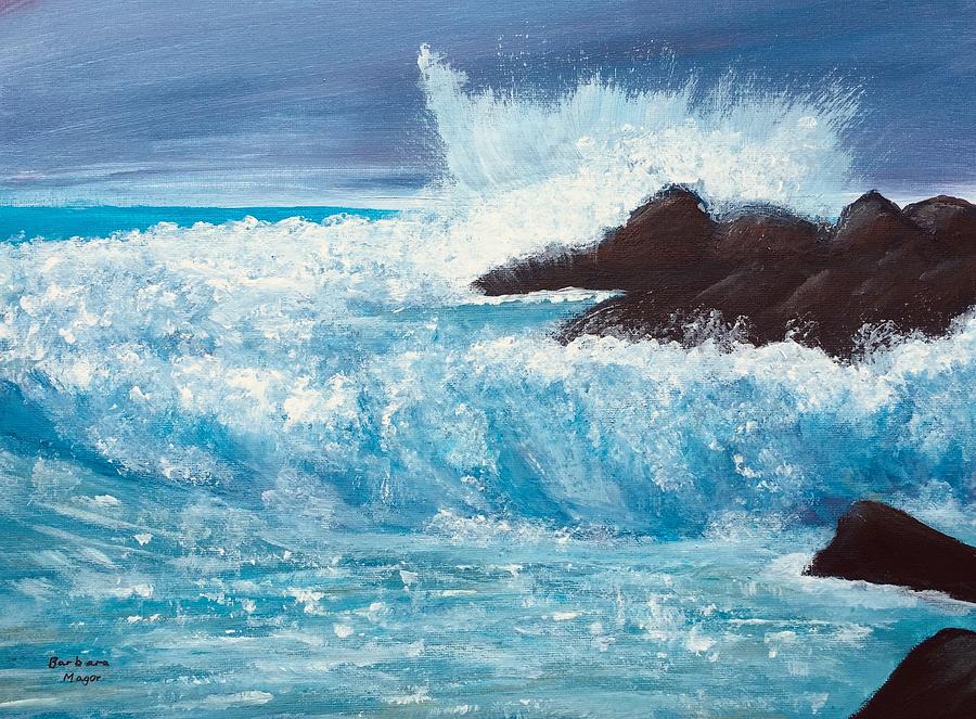 Stormy Seas Painting By Barbara Magor - Fine Art America