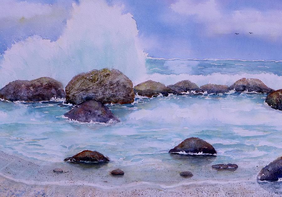 Stormy Shore on Nisyros Greece Painting by Sabina Von Arx