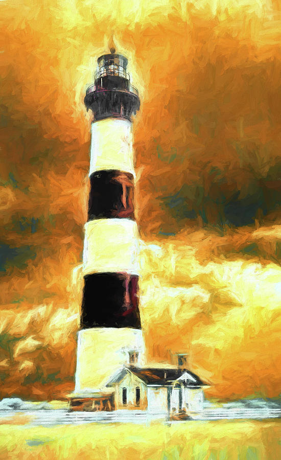 Stormy Skies over Bodie Lighthouse FX Painting by Dan Carmichael