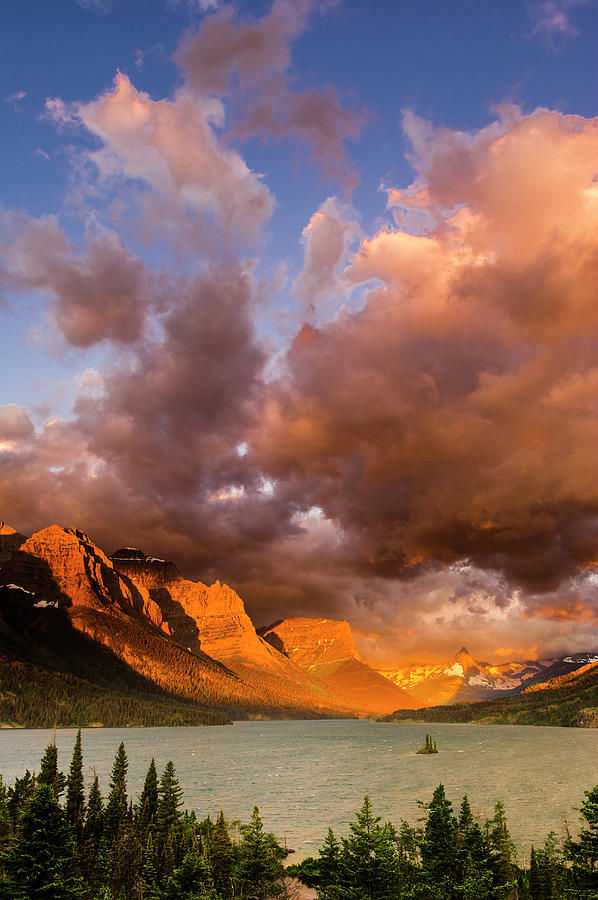 Stormy Sunrise Over Saint Mary Lake Photograph by Josh Miller Photography