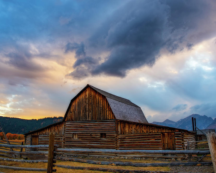 Stormy Sunset At The John Moulton Barn Photograph by Charles Ford