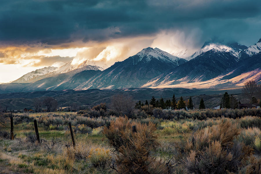 Stormy Sunset on the Lost River Range from Mackay Photograph by Link ...