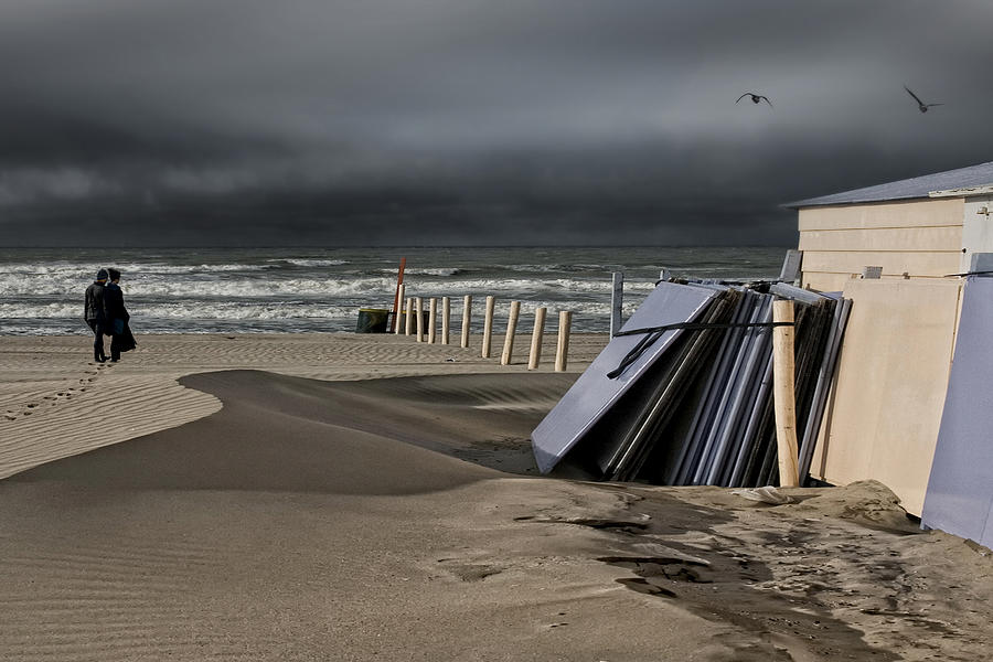 Beach Photograph - Stormy Walk by Yvette Depaepe