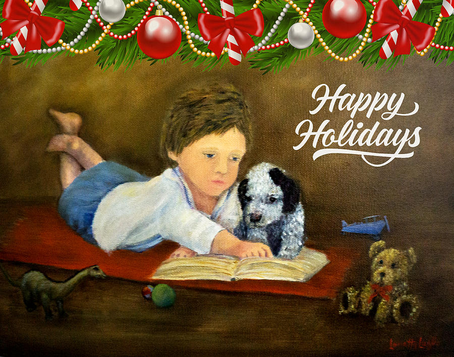 Storybook Holiday Card Painting by Loretta Luglio
